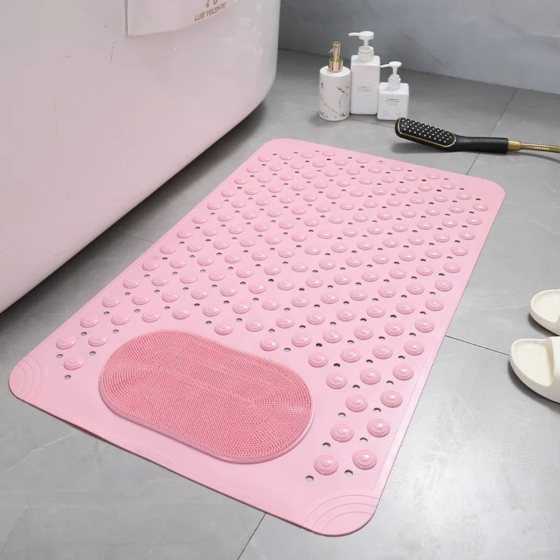 Rutschfeste Duschmatte mit Fußschrubber & Schnellem Wasserablauf