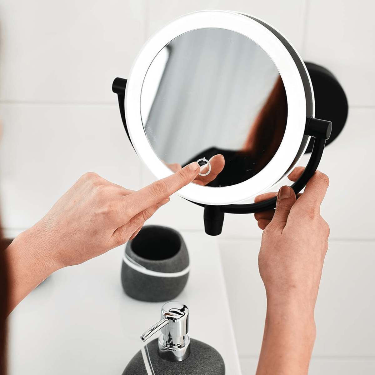 LED-Schminkspiegel mit Touch Control und 3 Lichtmodi