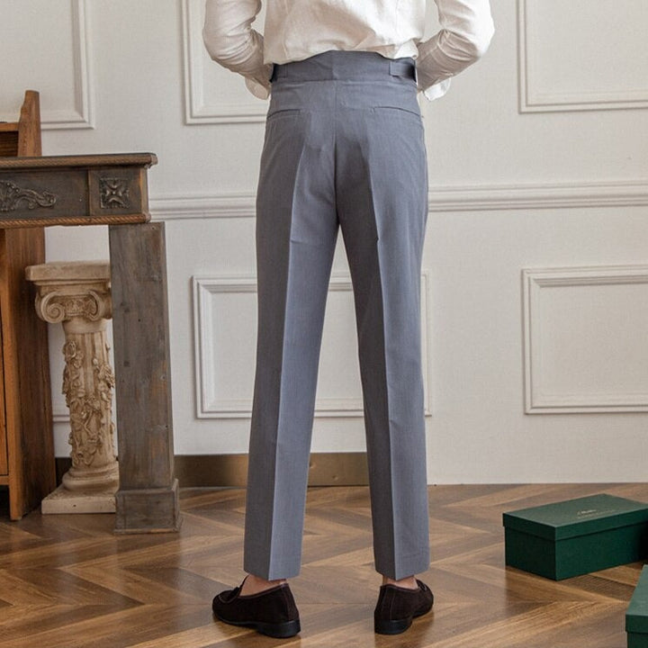 Herren Bundfaltenhose Mit Schnallenverschluss Und Klassischem Schnitt