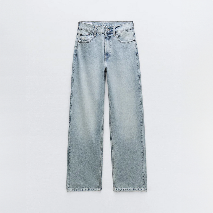Damen Jeans Mit Vintage-Waschung Und Patch-Details