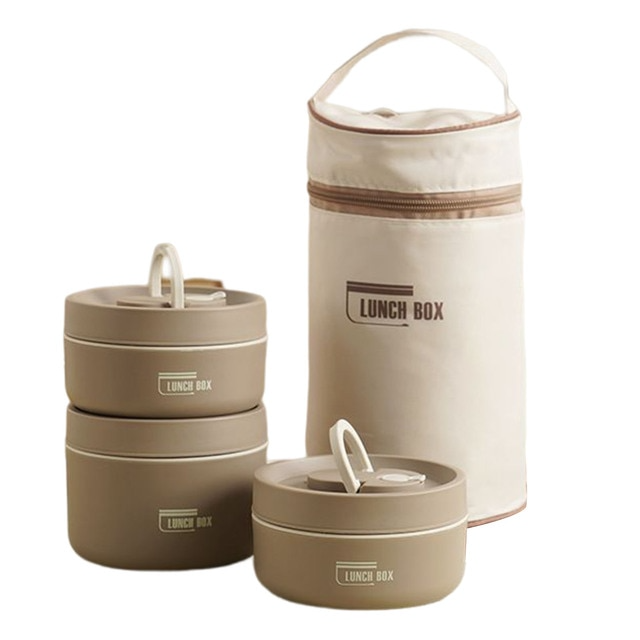 Isolierte Edelstahl-Lunchbox mit Tragetasche