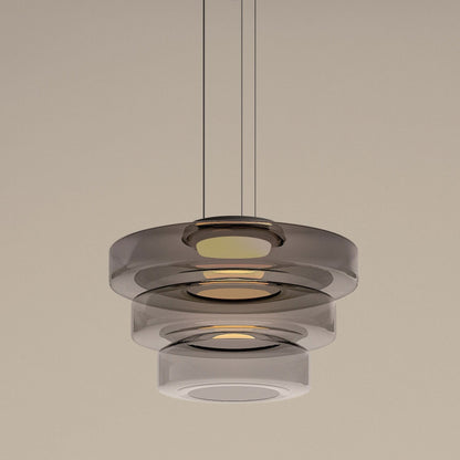 Bauhaus-inspirierte Glas Pendelleuchte mit LED und Höhenverstellung