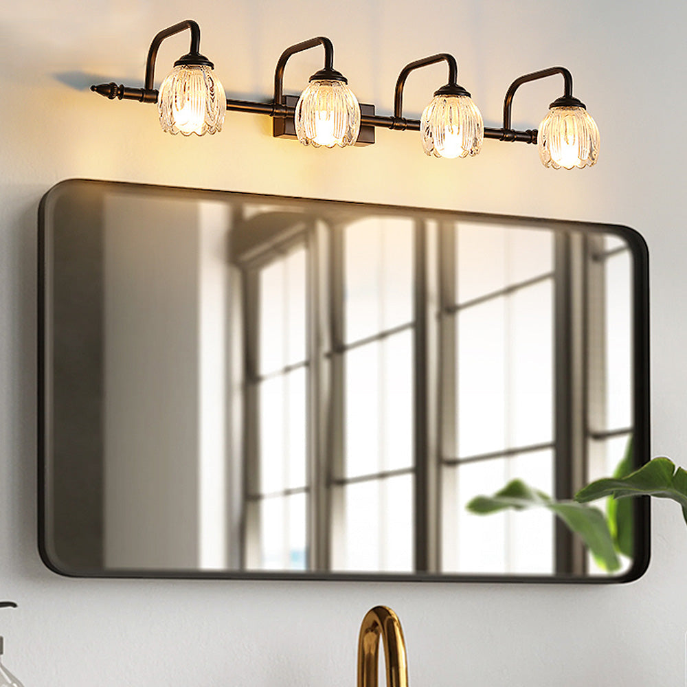 Moderne Wandleuchte mit schwarzem Glas für Badezimmer