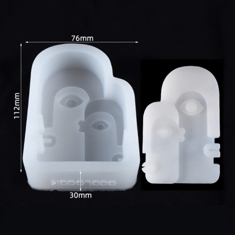 Kerzengießform Silikon Abstraktes Gesicht Design