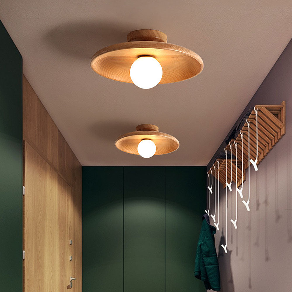 Holz-Deckenleuchte nordisch – rund, minimalistisch & modern