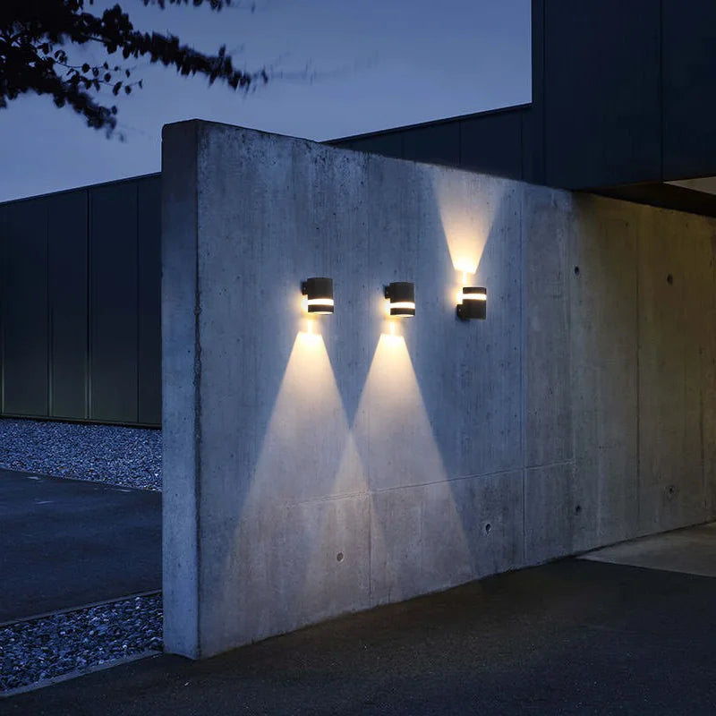 LED Außenwandleuchte Schwarz Zylindrisch Modern