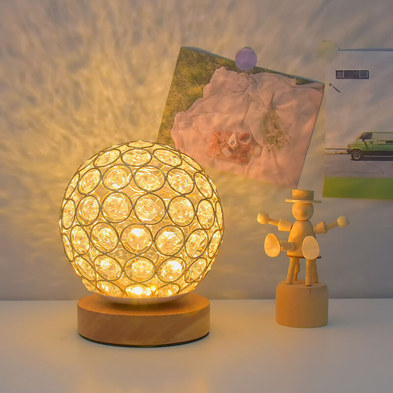 Kristall-Tischlampe – Elegantes Design mit USB-Ladung & Farbwechsel