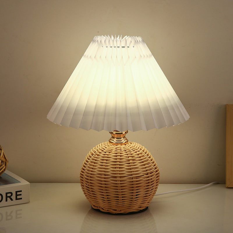 Gefaltete Nachttischlampe mit Leinen Schirm und Projektionsfunktion