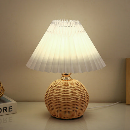 Gefaltete Nachttischlampe mit Leinen Schirm und Projektionsfunktion