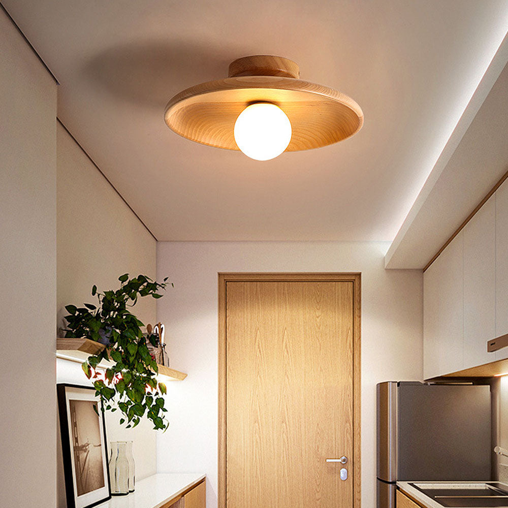 Holz-Deckenleuchte nordisch – rund, minimalistisch & modern