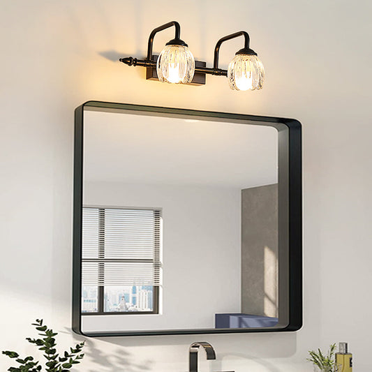 Moderne Wandleuchte mit schwarzem Glas für Badezimmer