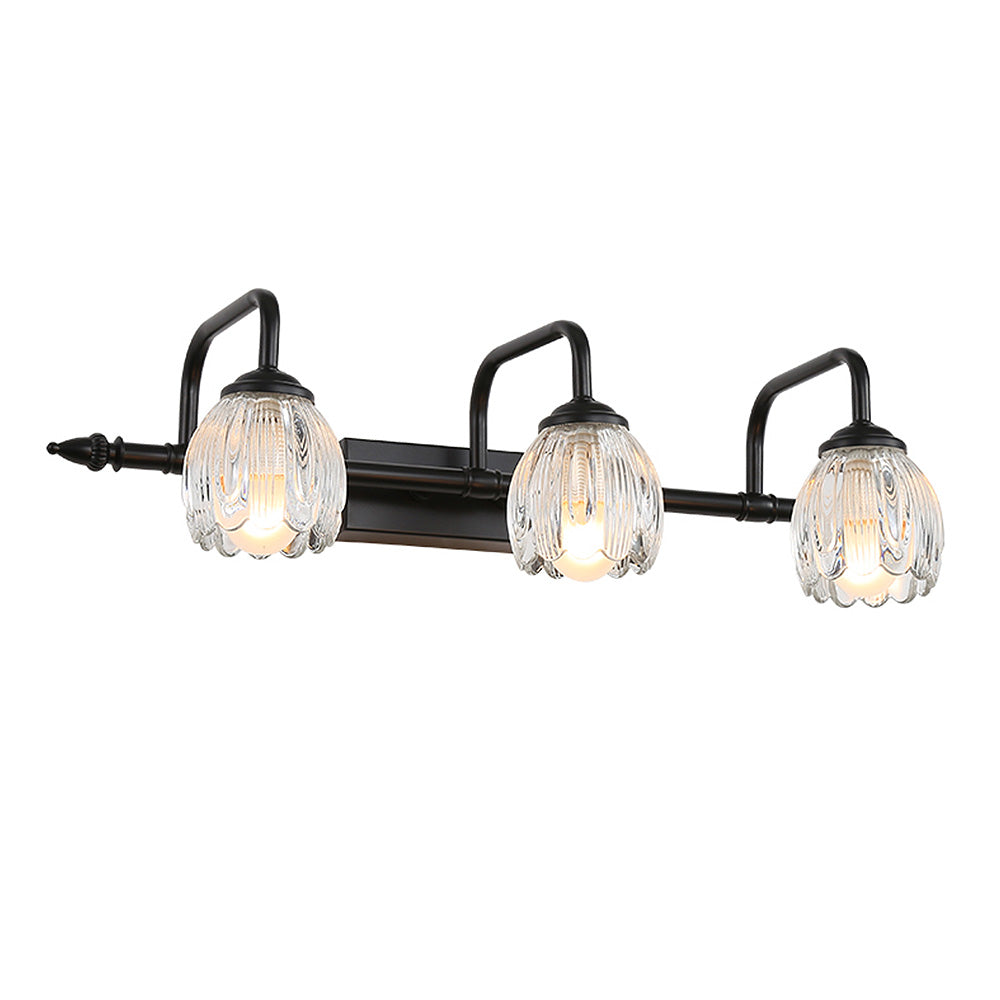 Moderne Wandleuchte mit schwarzem Glas für Badezimmer