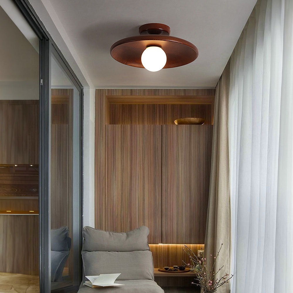 Holz-Deckenleuchte nordisch – rund, minimalistisch & modern