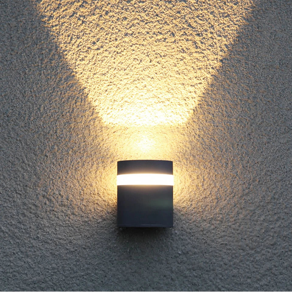 LED Außenwandleuchte Schwarz Zylindrisch Modern