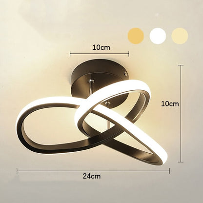 Moderne LED Deckenleuchte mit drei Ringen im skulpturalen Design