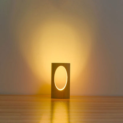 LED Leselampe – Tischlampe aus echtem Holz mit Glasdesign für Wohnzimmer & Schlafzimmer