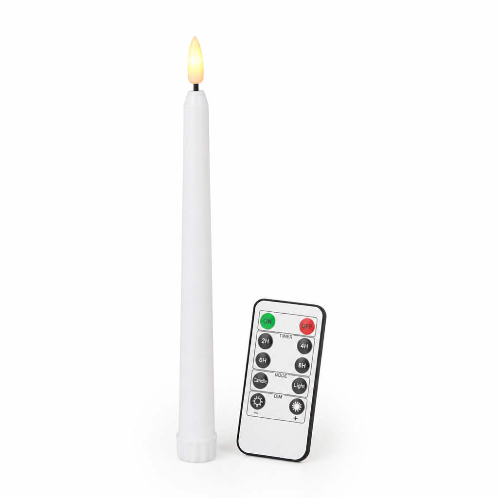 Dimmbare LED-Spitzkerzen mit Fernbedienung als stilvolle Tischdekoration