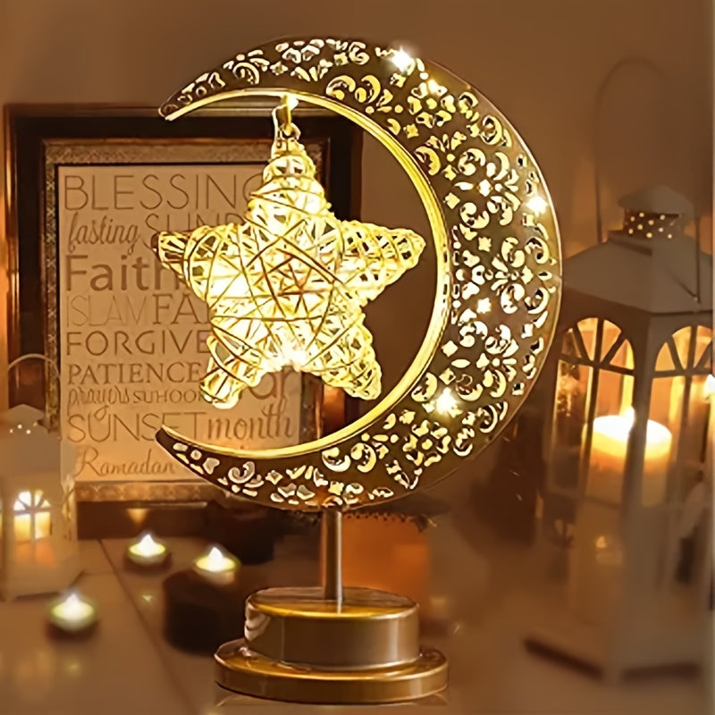 Dekorative Mondlampe mit Stern für Zuhause