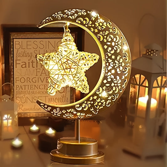 Dekorative Mondlampe mit Stern für Zuhause