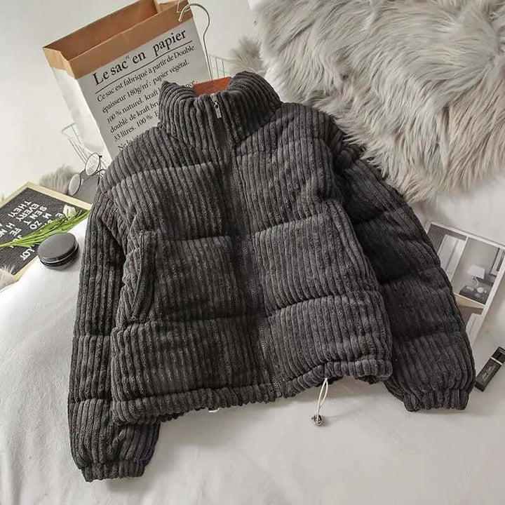 Damen Cordjacke Mit Steppmuster Und Oversize Schnitt