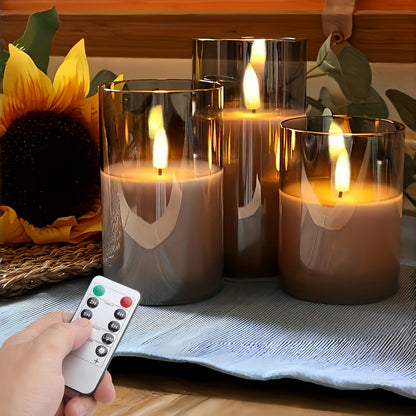 Flammenlose led kerzen mit fernbedienung set 3 stück