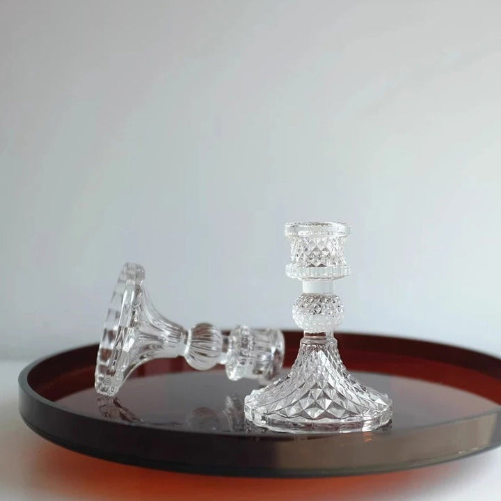 Kristallglas Kerzenhalter Set mit 6 Vintage