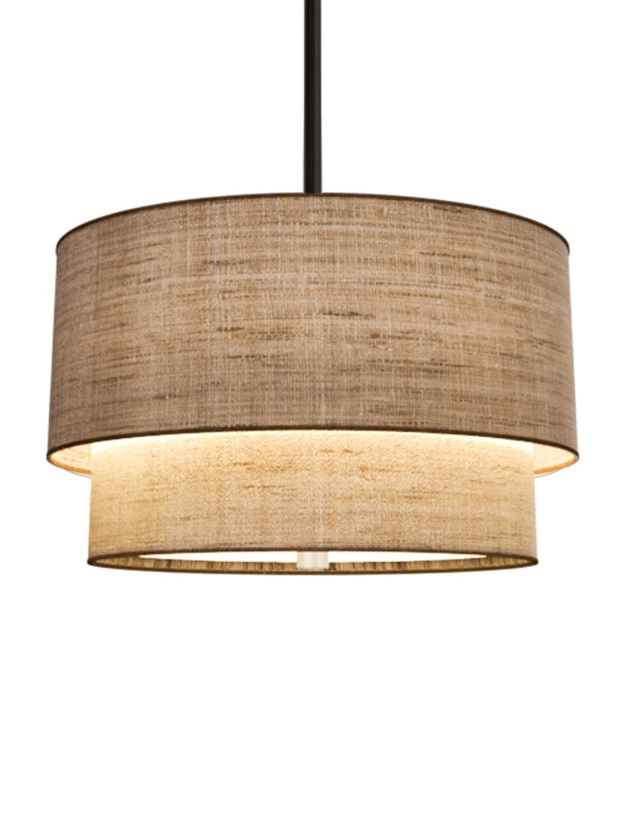 Doppellagige Stoff-Pendelleuchte – Elegantes Design mit Warmer Ausstrahlung