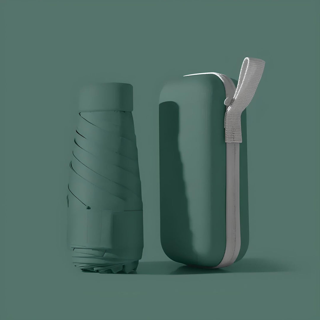 Kompakter Reise-Regenschirm mit wasserfester Hülle – windfest & ultraleicht