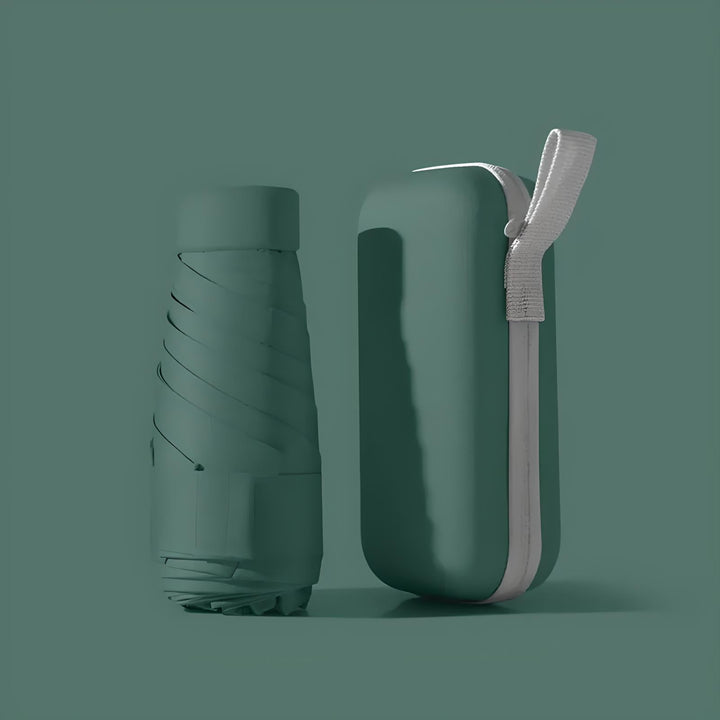 Kompakter Reise-Regenschirm mit wasserfester Hülle – windfest & ultraleicht