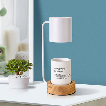 Japanische Tischlampe aus Holz und Metall im minimalistischen Design