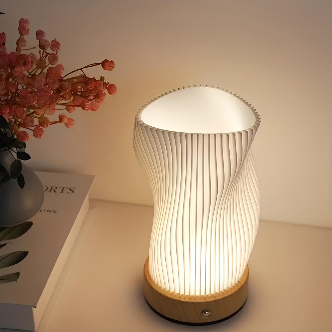 Dekorative Wellenlampe mit LED-Licht für Sideboard oder Nachttisch