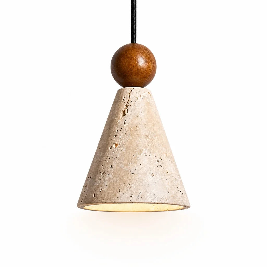 Pendant Light Travertine Cone Design