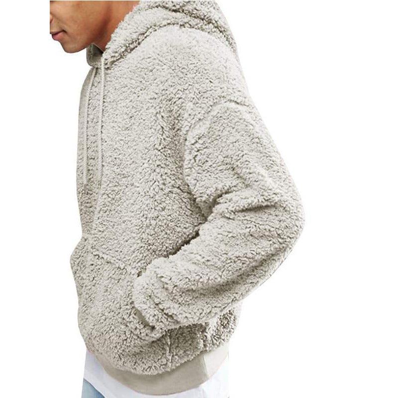Herren Teddy Hoodie Mit Flauschiger Textur