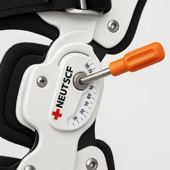 Kniebandage mit verstellbarer Entlastungsfunktion für Alltag und Freizeit