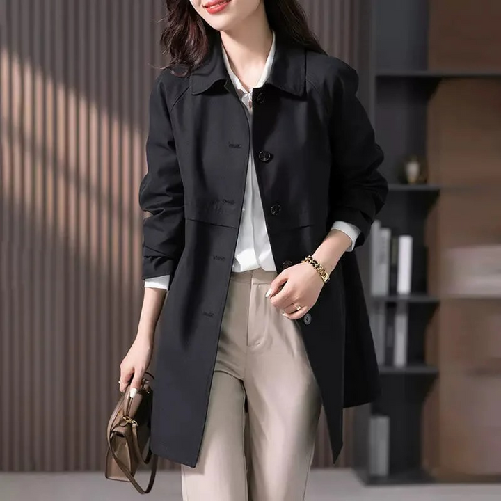 Damen Trenchcoat Kurz Mit Einreiher