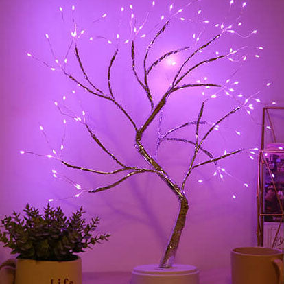 LED Tischlampe mit Kupferdraht – dimmbar & USB-aufladbar