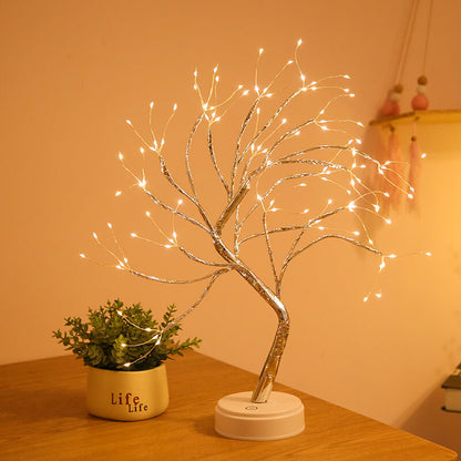 LED Tischlampe mit Kupferdraht – dimmbar & USB-aufladbar