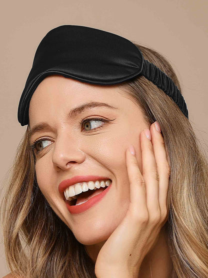Schlichte Schlafmaske für Damen – Augenmaske mit Paspelierung und Gummiband