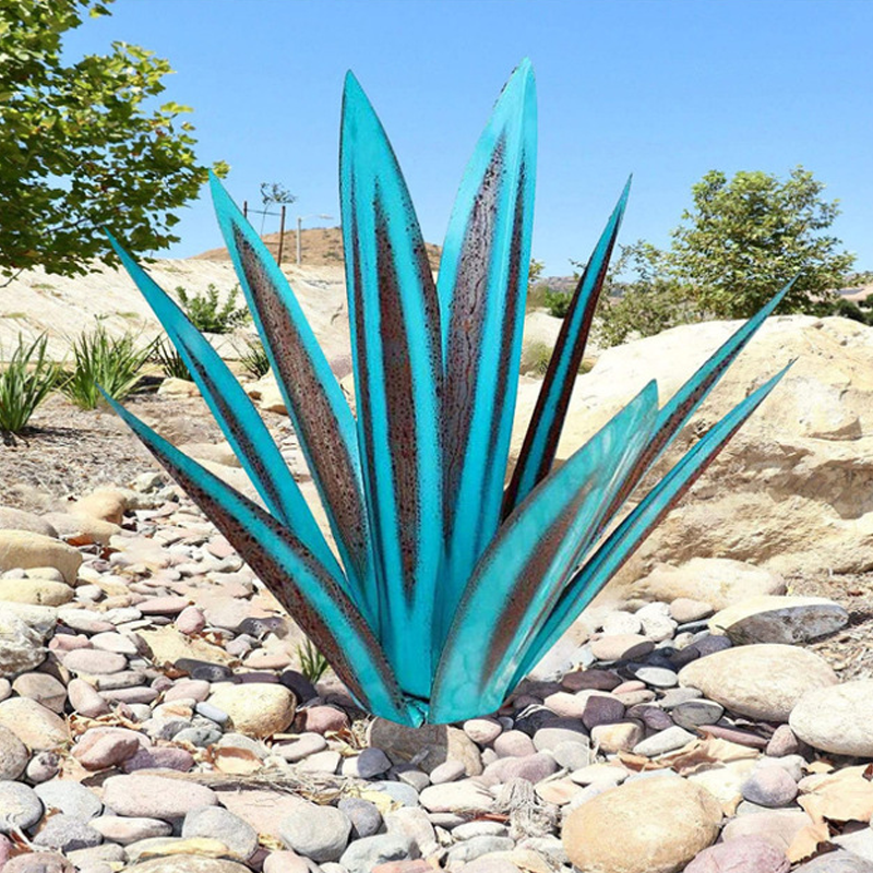 Künstliche Metall-Agavenpflanze Dekorativer Garten und Terrasse 27 bis 35 cm