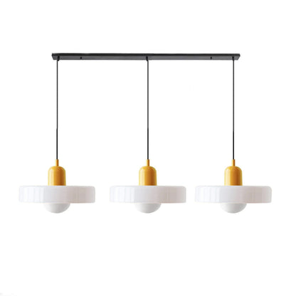 LED Pendelleuchte mit farbigen Glasschirmen für Wohnzimmer und Esszimmer