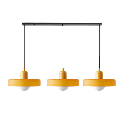 LED Pendelleuchte mit farbigen Glasschirmen für Wohnzimmer und Esszimmer