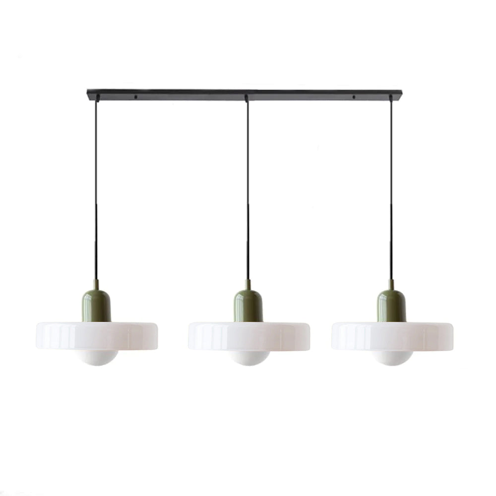 LED Pendelleuchte mit farbigen Glasschirmen für Wohnzimmer und Esszimmer
