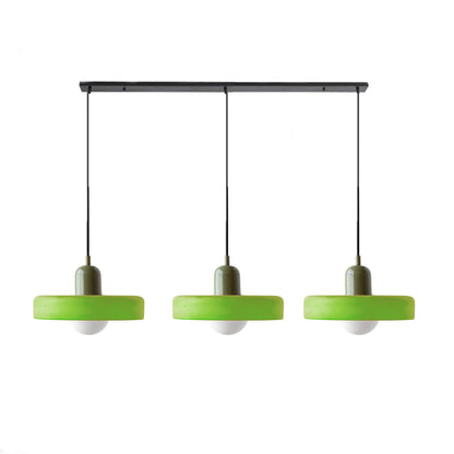 LED Pendelleuchte mit farbigen Glasschirmen für Wohnzimmer und Esszimmer