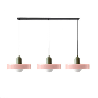 LED Pendelleuchte mit farbigen Glasschirmen für Wohnzimmer und Esszimmer
