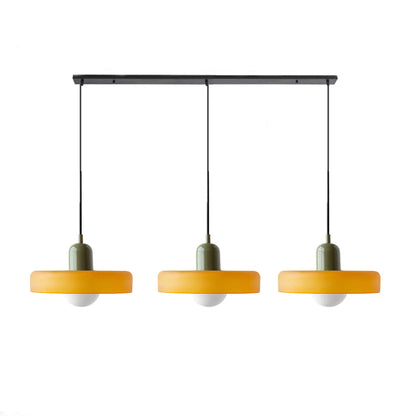 LED Pendelleuchte mit farbigen Glasschirmen für Wohnzimmer und Esszimmer
