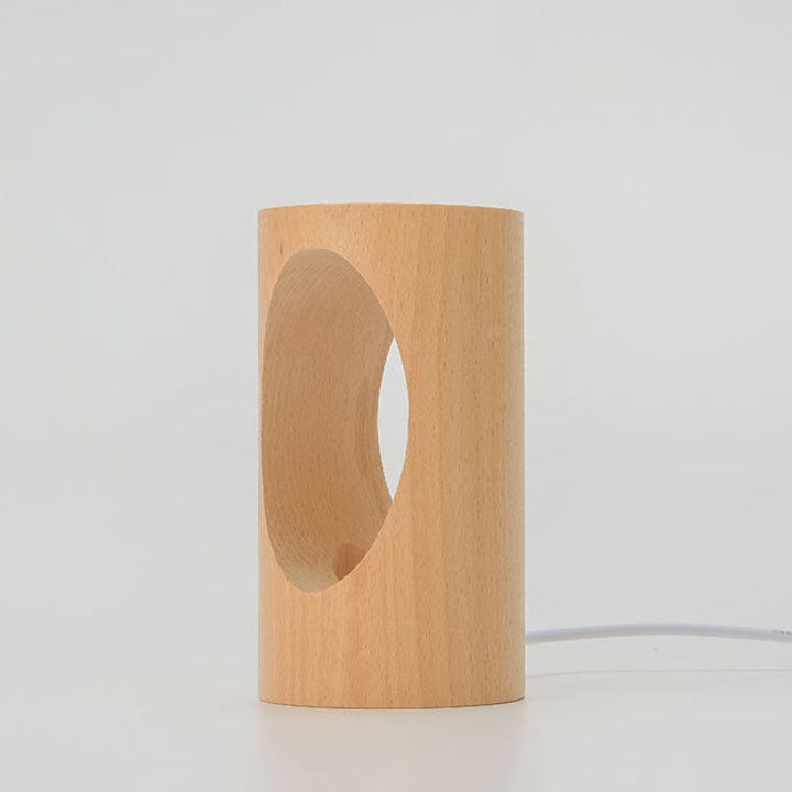 LED Leselampe – Tischlampe aus echtem Holz mit Glasdesign für Wohnzimmer & Schlafzimmer