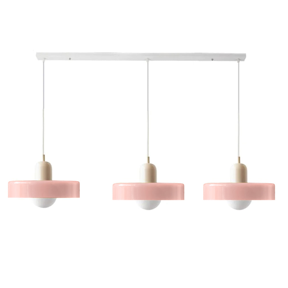 LED Pendelleuchte mit farbigen Glasschirmen für Wohnzimmer und Esszimmer