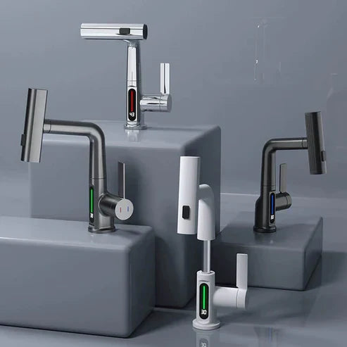 Flexibler Küchen-Wasserhahn mit Display – 360° drehbar & 5 Strahlarten