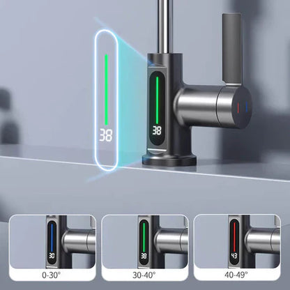 Flexibler Küchen-Wasserhahn mit Display – 360° drehbar & 5 Strahlarten