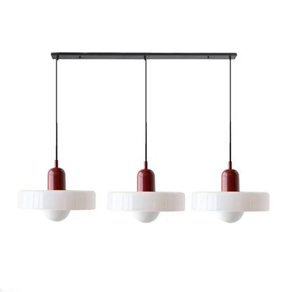 LED Pendelleuchte mit farbigen Glasschirmen für Wohnzimmer und Esszimmer